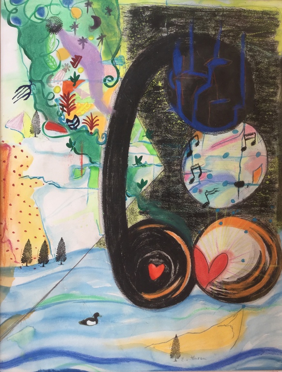 LET THE MUSIC PLAY 1995 ELMA VAN HAREN 60x90 cm Gouache/unikaat kopen? Bied vanaf 25!