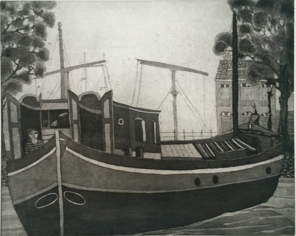 Laetitia de Haas - Prinseneiland - ets / aquatint verkocht voor € 40!