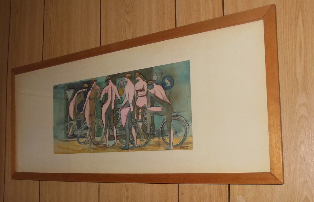 Piet van Mook, aquarel, Fietsenrally kopen? Bied vanaf 75!