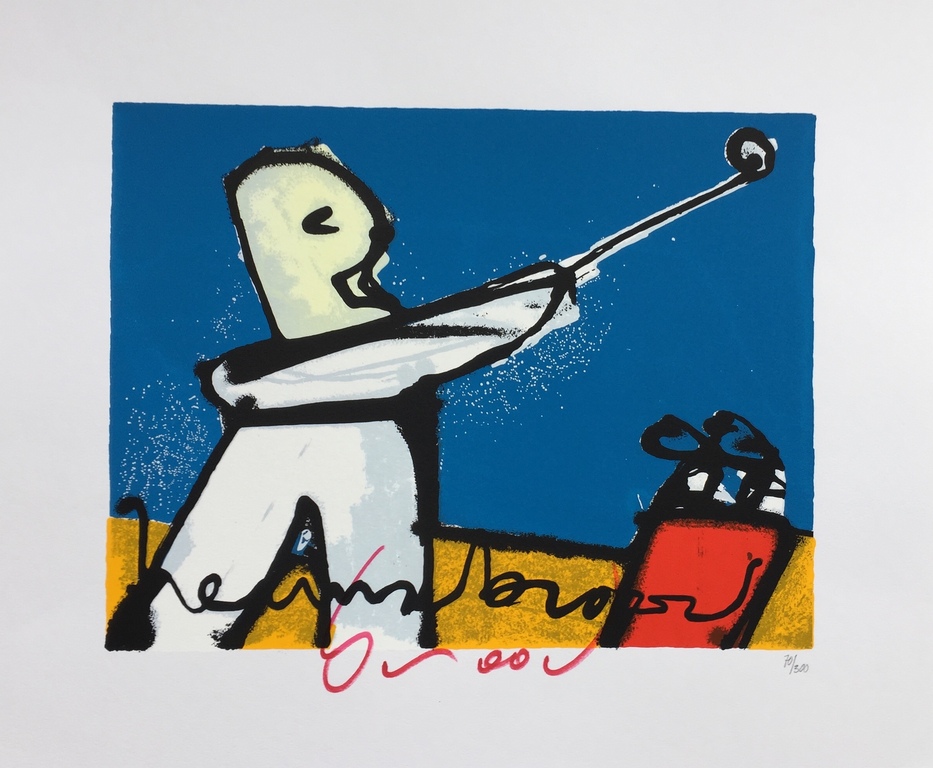 Herman Brood - Golfer - Originele hand gesigneerde zeefdruk kopen? Bied vanaf 1!
