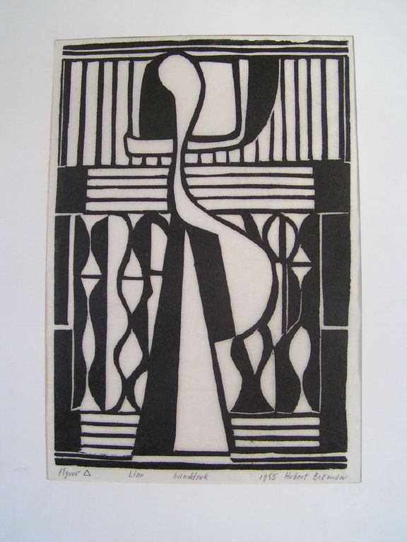 Vogel flamingo  handdruk verkocht voor € 40!