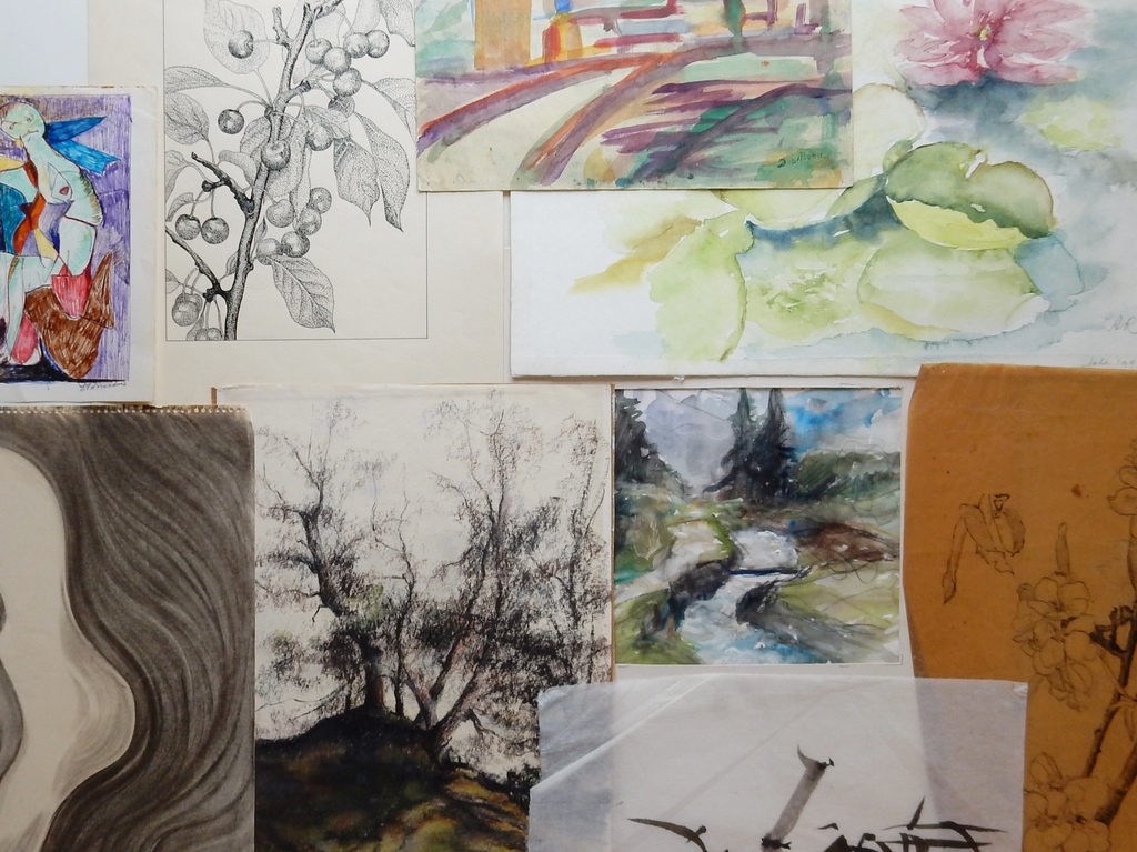 Lot oude studies en aquarellen - Landschap - 9 stuks kopen? Bied vanaf 1!