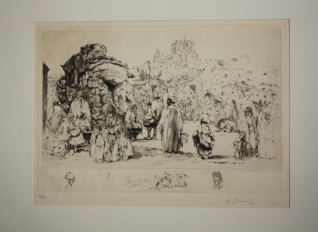 Auguste Brouet, ets, Kermisklanten verkocht voor € 160!
