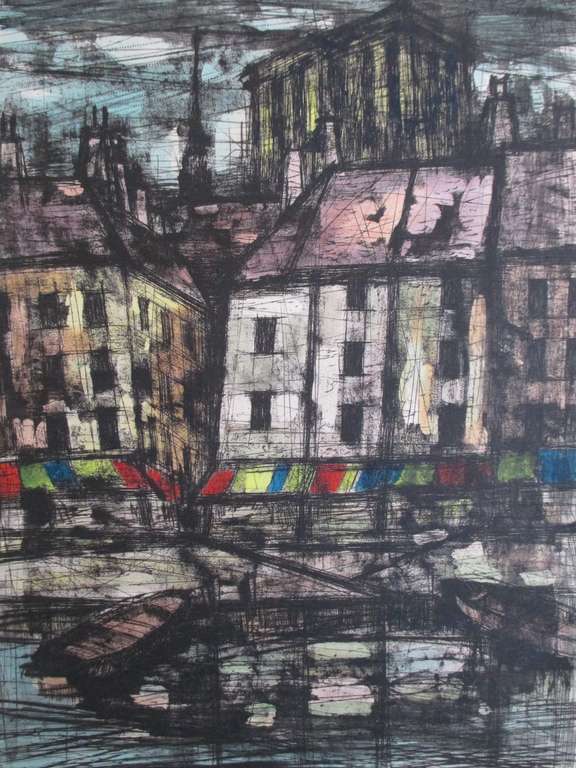 Onbekend gesign. handgekleurde ets, stadsgezicht kopen? Bied vanaf 1!