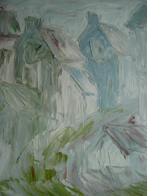 Evert Slegers, gouache, huisjes kopen? Bied vanaf 80!