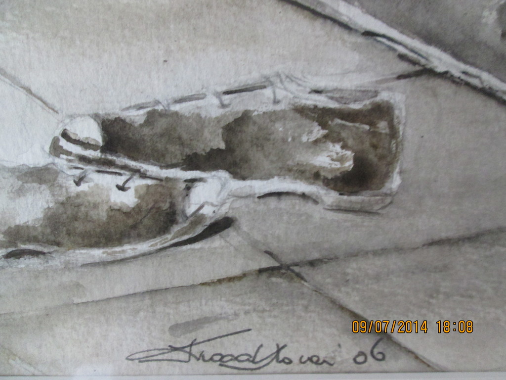 mij onbekend wel gesigneerd Tekening/Aquarel sneakers kopen? Bied vanaf 1!