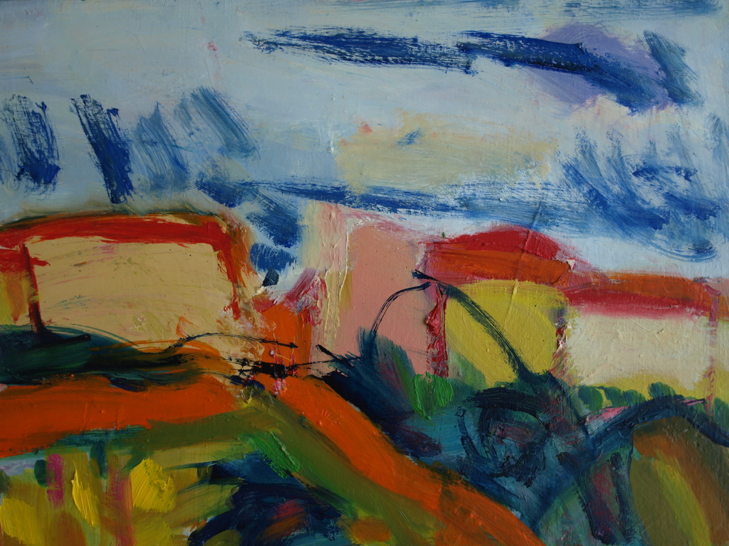 Gabriëlle Huig : Olieverf op doek , Landschap – gesigneerd & ingelijst –1996 kopen? Bied vanaf 1!