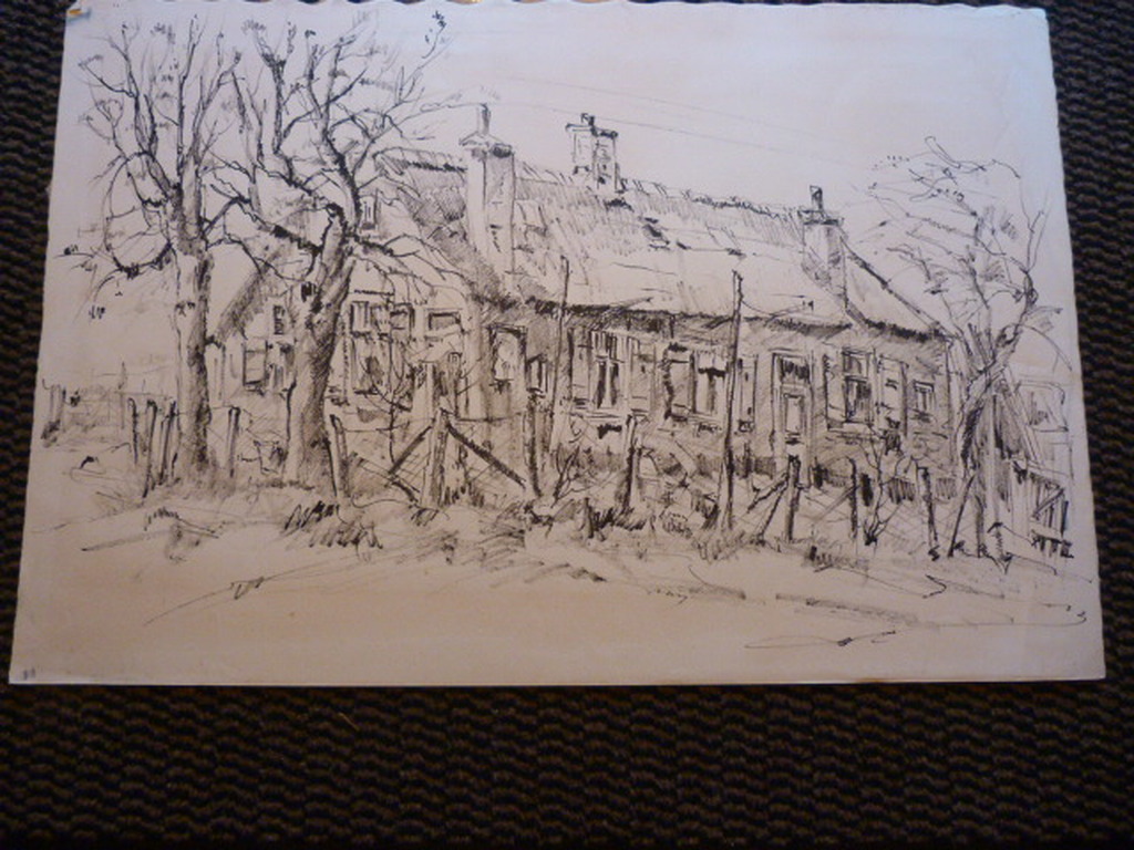 Jobst Heinrich Frese ( 1914 - 1986 ) - 4 x  tekening/aquarel kopen? Bied vanaf 1!