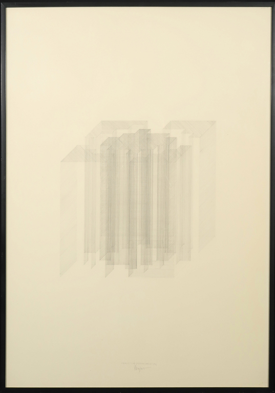 Wim Smits: Potlood, Analytical system variations - Ingelijst verkocht voor € 80!