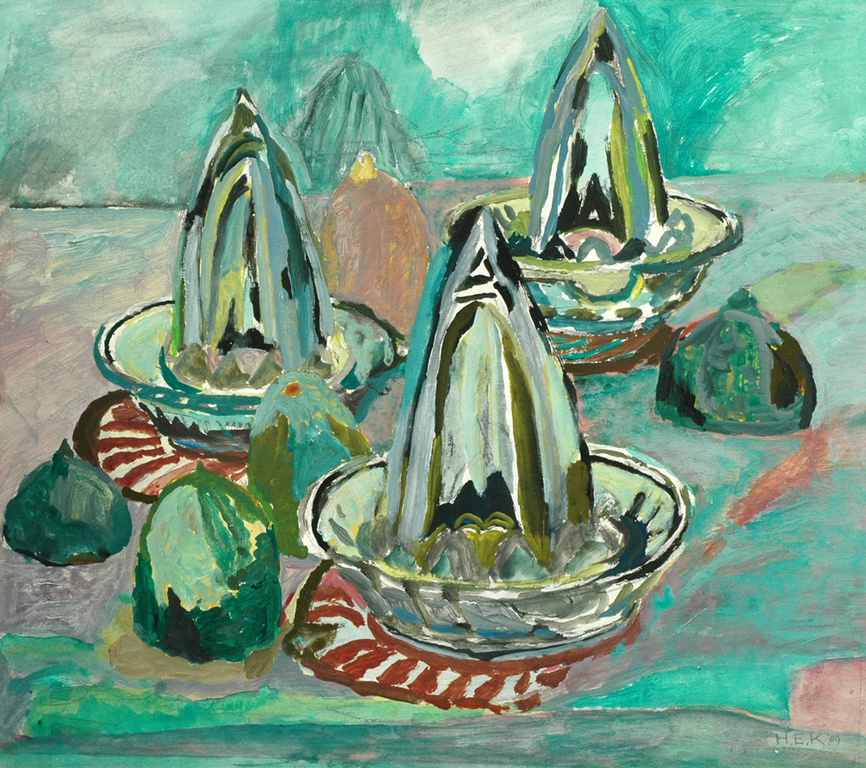 Hans Ebeling Koning, gouache, uitgeperste citroenen verkocht voor € 75!