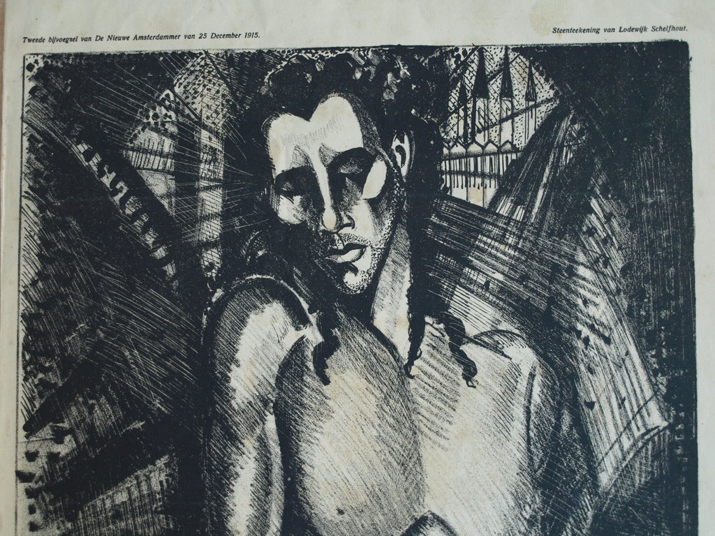 Lodewijk Schelfhout : Litho – Martelaar – Nieuwe Amsterdammer – 1915  kopen? Bied vanaf 1!