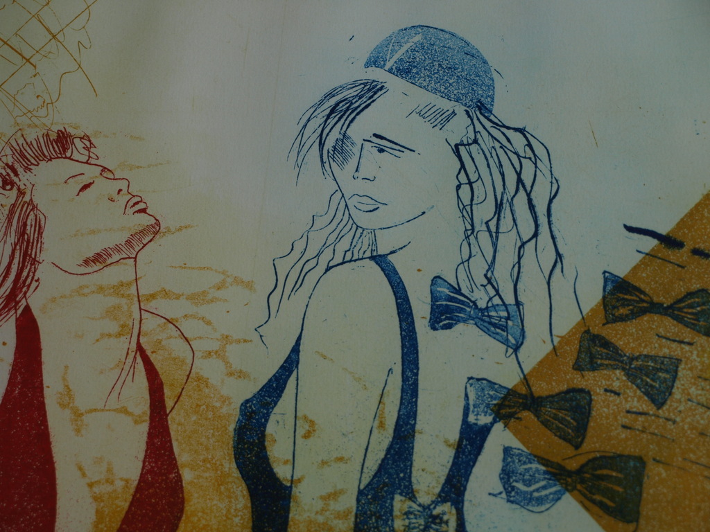 Gerard van Kerkhof : Ets – Dames in badpak - ingelijst – 1987 – oplage 10 ex. kopen? Bied vanaf 50!