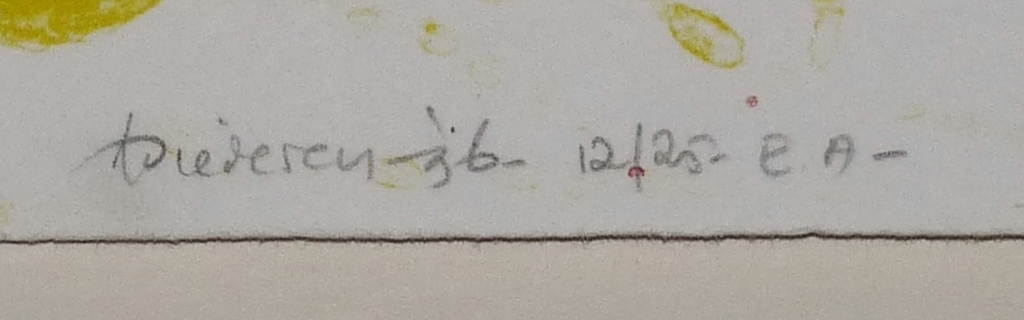 Jef Diederen, Kleurenlitho, Mooi hoofd kopen? Bied vanaf 39!