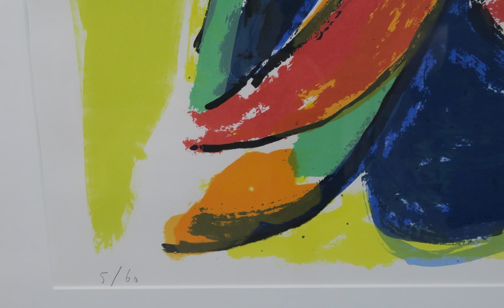 Anton Vrede: Zeefdruk, Cow birds beach - Ingelijst (Groot) kopen? Bied vanaf 70!