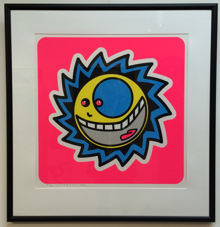 Ottograph, zeefdruk in mooie zwarte alu. lijst verkocht voor € 50!