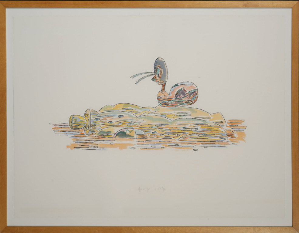 Arie van Geest: Aquarel en inkt, Eiland - Ingelijst kopen? Bied vanaf 50!