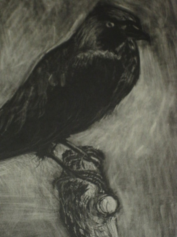 Vroeg figuratief werk van Yvonne Kracht (1931) Litho "Kraai" gesigneerd  kopen? Bied vanaf 1!