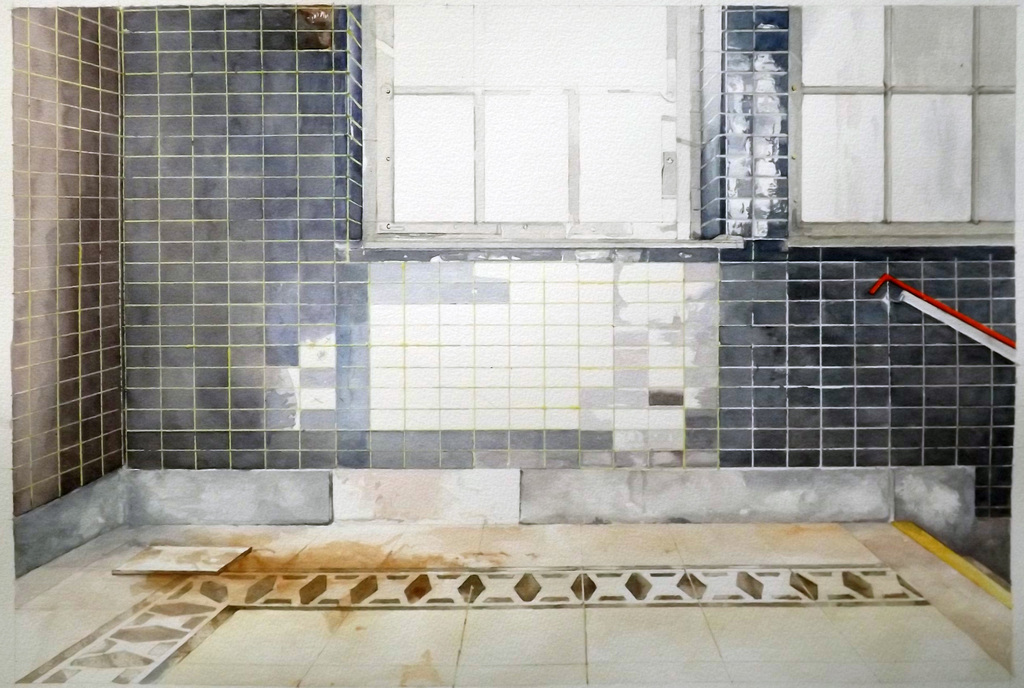 Rob Janssens - Rob Janssens - Aquarel - Panorama I -Bahnhof Erndtebrück  kopen? Bied vanaf 225!