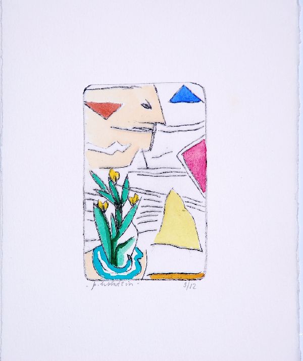 Pieter Holstein: Handgekleurde ets. Klein formaat verkocht voor € 70!