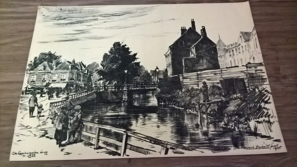 Eduard Houbalt, litho, loosduinsche brug Den Haag.  kopen? Bied vanaf 10!