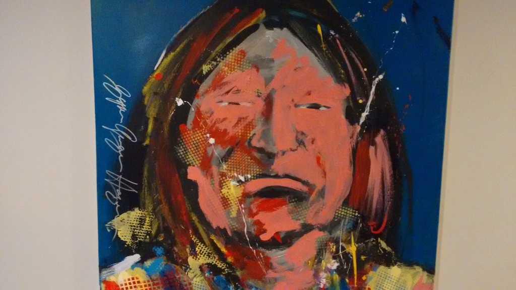 Espen Greger Hagen schilderij, Indiaan, gesigneerd verkocht voor € 220!