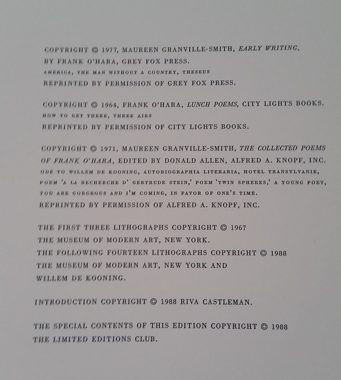 WILLEM de KOONING-Poems-Frank O'Hara-Ode to Willem de Kooning-17 Lithographs kopen? Bied vanaf 3000!