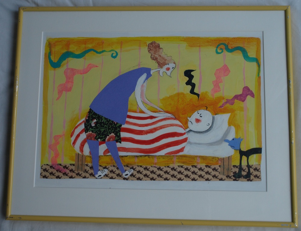 Daan Remmerts de Vries: Acryl en collage , Het leven is raar 10 – Ingelijst 1997 kopen? Bied vanaf 75!