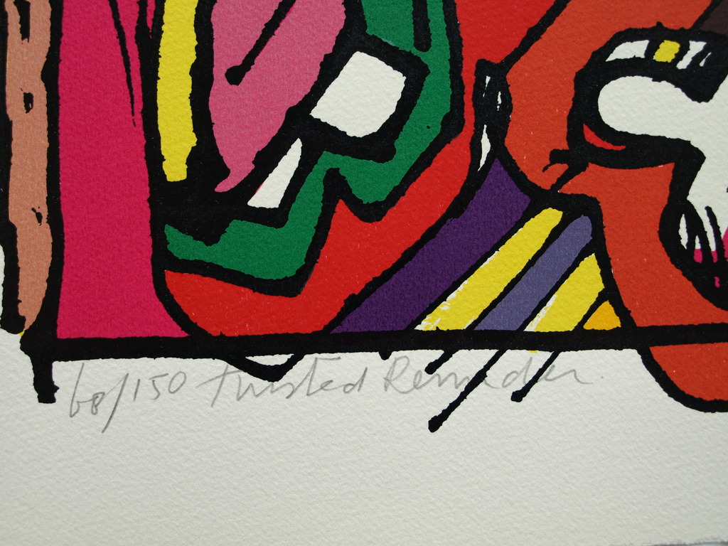 George Heidweiller : Zeefdruk – Twisted Reminder – gesigneerd – 1996 kopen? Bied vanaf 25!