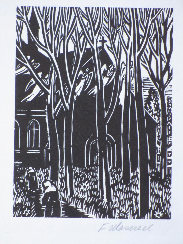 Frans Masereel, Begijnhof Brugge, Houtsnede kopen? Bied vanaf 45!