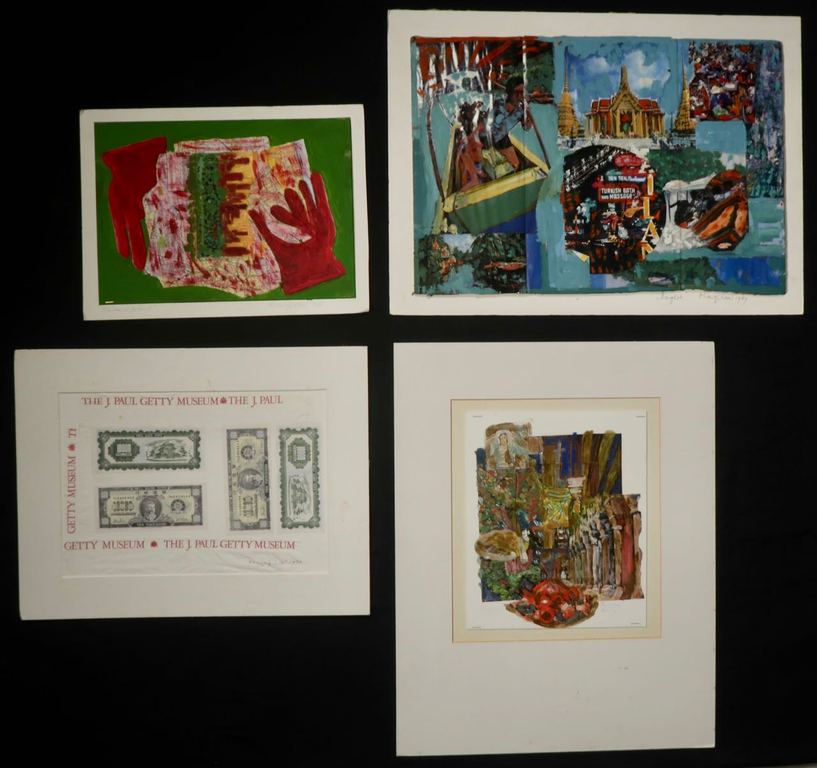 Lot met 4x olieverf en collage op karton van Meertje Kaal verkocht voor € 46!