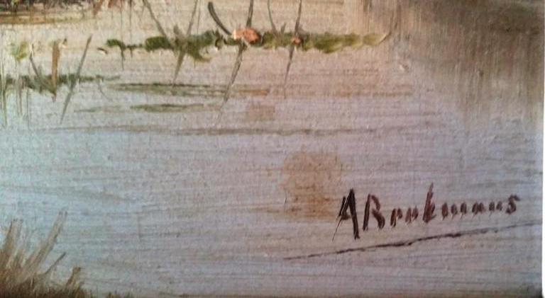 Adrianus Beekmans (Ad)-olieverf op paneel-Rivierlandschap kopen? Bied vanaf 1!