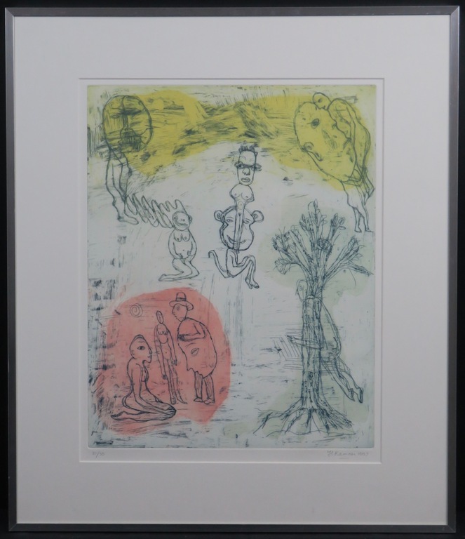 Hannie Ramaer: Ets, Zonder titel -Ingelijst kopen? Bied vanaf 20!