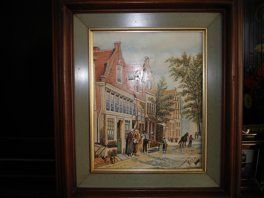 Judith Lansink-olieverf op hardboard-dorpsgezicht. kopen? Bied vanaf 1!