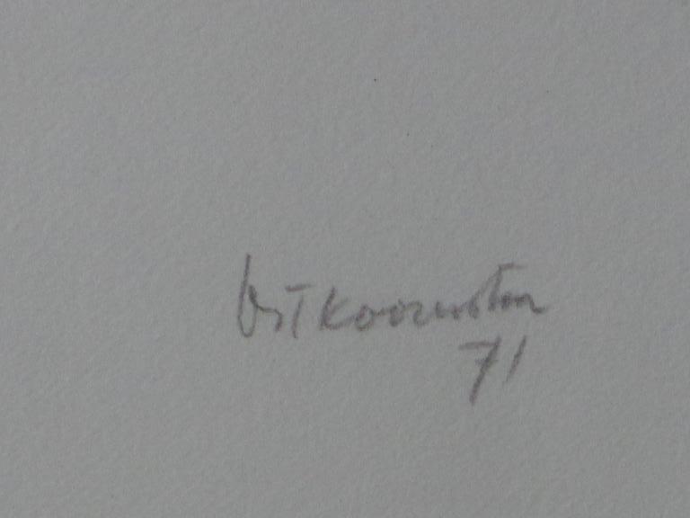 Metten Koornstra, Figuren in surrelistisch landschap, Litho kopen? Bied vanaf 45!