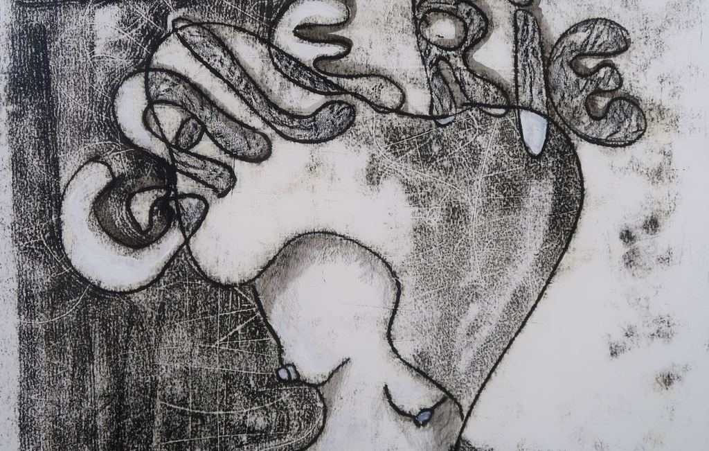 Franca Muller Jabusch: Acryl en krijt, Galerie verhaal - Ingelijst kopen? Bied vanaf 35!