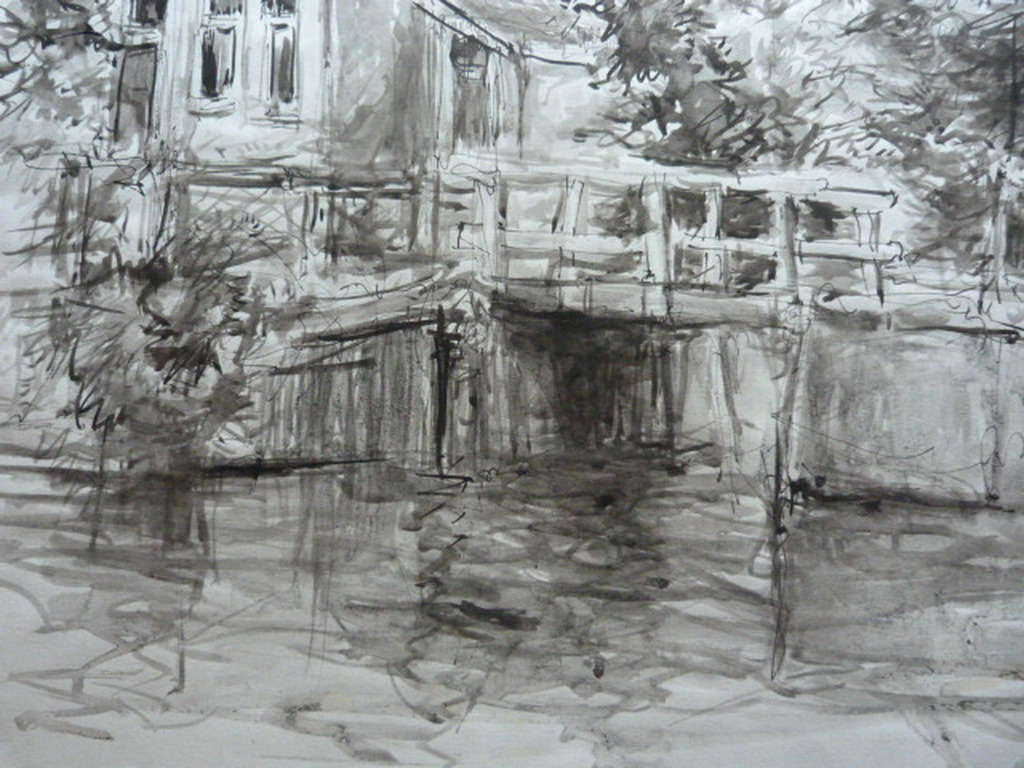 Jobst Heinrich Frese ( 1914 - 1986 ) - tekening/aquarel - dorpshuisjes. kopen? Bied vanaf 1!