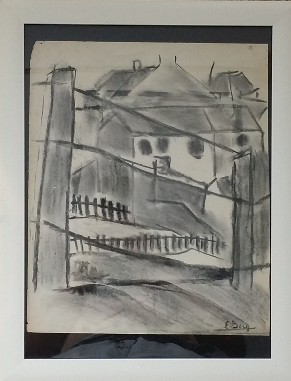 Else Berg - Houtskool tekening op papier kopen? Bied vanaf 200!