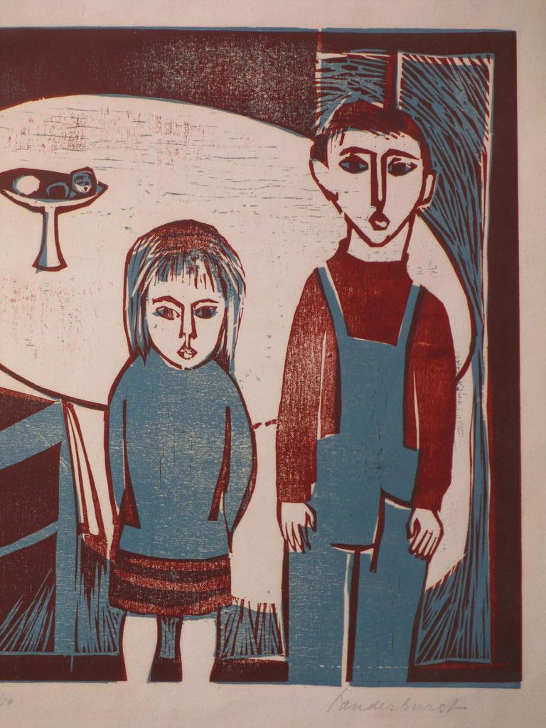 Flip van der Burgt, Mes enfants, Kleurhoutsnede kopen? Bied vanaf 35!