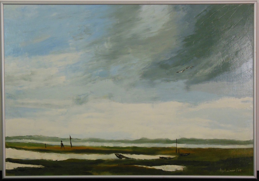 Andre Tigchelaar: Olieverf op doek, Schiermonnikoog - Ingelijst kopen? Bied vanaf 100!