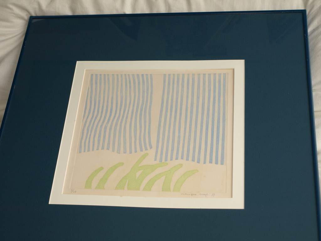 Monique Suys : Zeefdruk – Landschap II – Ingelijst – 1977 – oplage 10 ex. kopen? Bied vanaf 1!