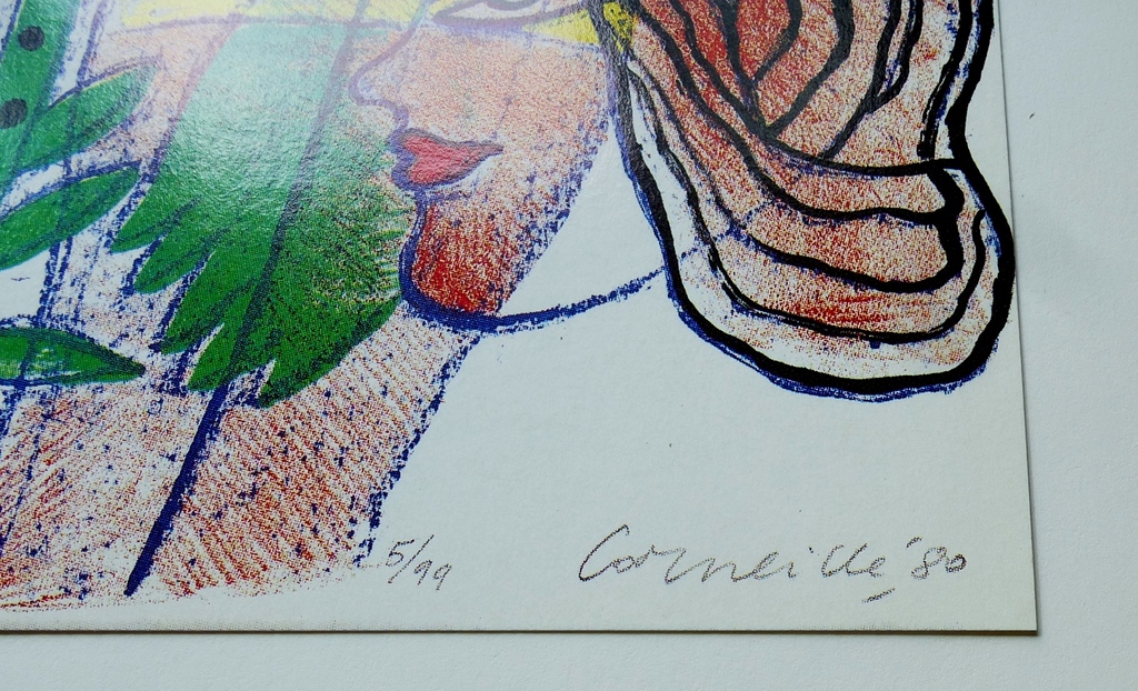 Corneille, litho: Femme et oiseaux, 1980, handgesigneerd kopen? Bied vanaf 1!