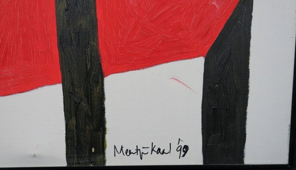 Meertje Kaal: Olieverf op doek, God hoort Rietveld brommen - Ingelijst (groot) kopen? Bied vanaf 1!