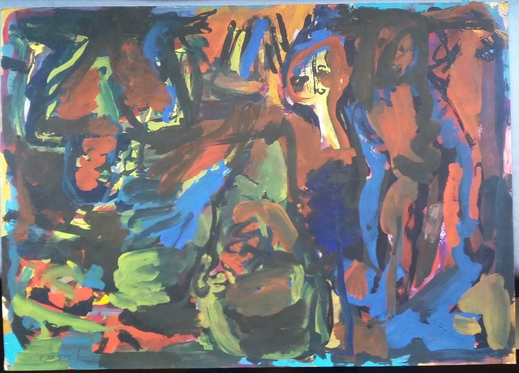 Piet Vos - acrylverf op papier  kopen? Bied vanaf 40!