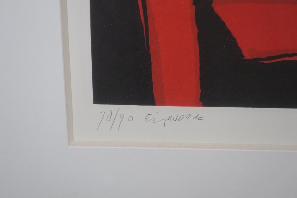 Fon Klement: Boardsnede, La chaise rouge - Ingelijst (Groot!) kopen? Bied vanaf 250!