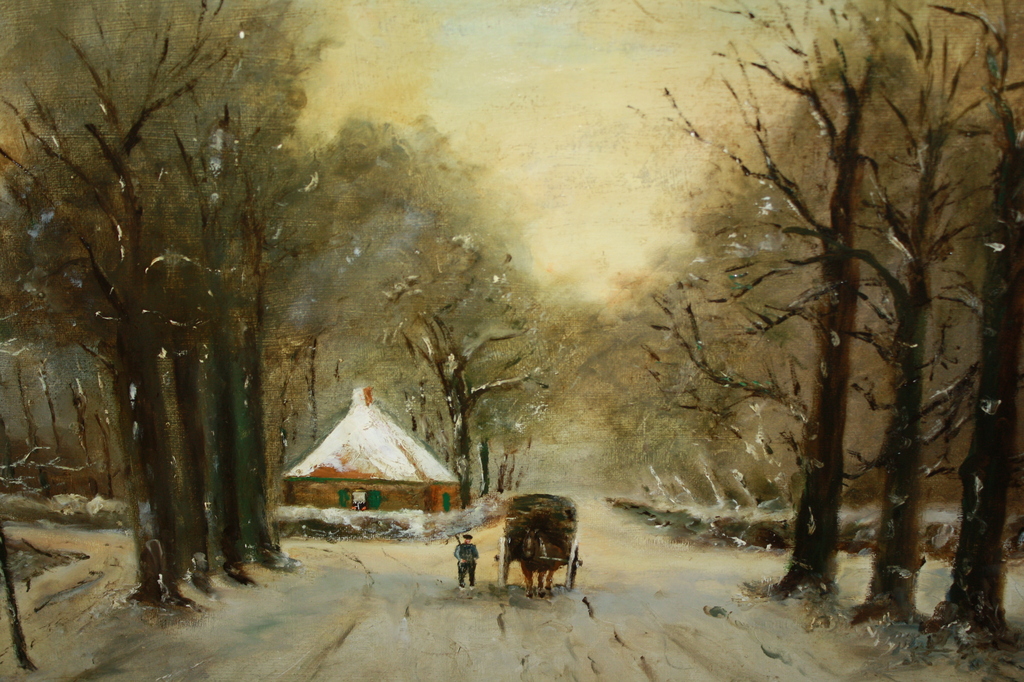 PAARD en KAR IN DE WINTER in het BOS van HERMANS kopen? Bied vanaf 1!