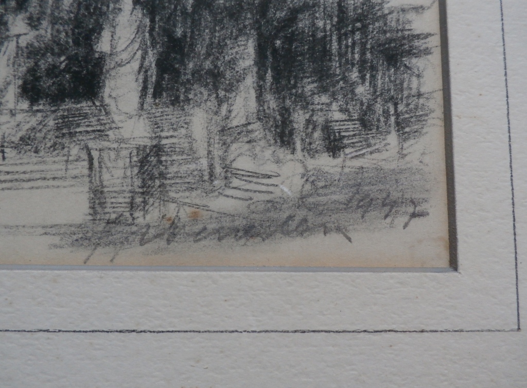 Jan Groenenstein, ingelijste houtskooltekening, handgesigneerd, 1947 kopen? Bied vanaf 80!