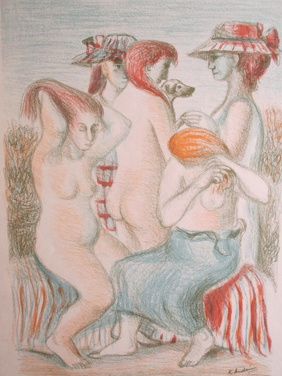 Kees Andrea, litho, baadsters kopen? Bied vanaf 25!