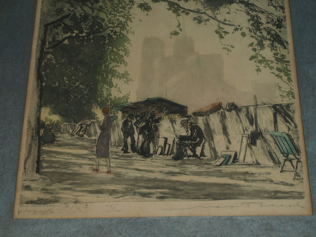 Max Pollak (1886-1970) – Ets - Notre Dame – Gesigneerd & ingelijst – ca 1925 kopen? Bied vanaf 75!