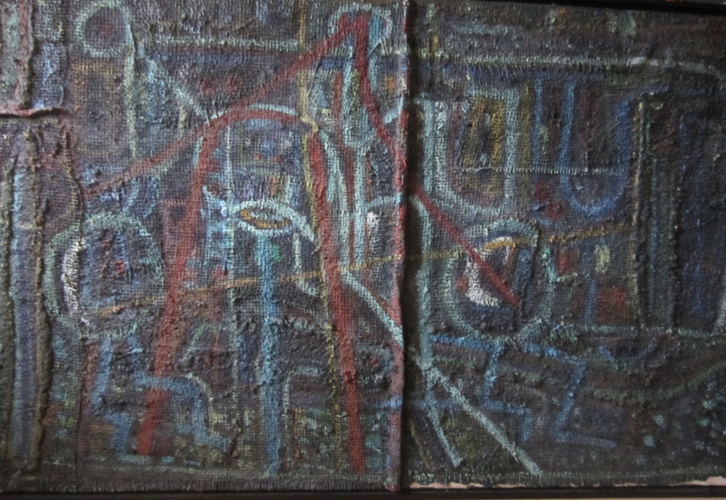 EDUARD HEIJMANS  MATERIESCHILDERIJ  OLIE OP CANVAS 1967 AMSTERDAM verkocht voor € 104!