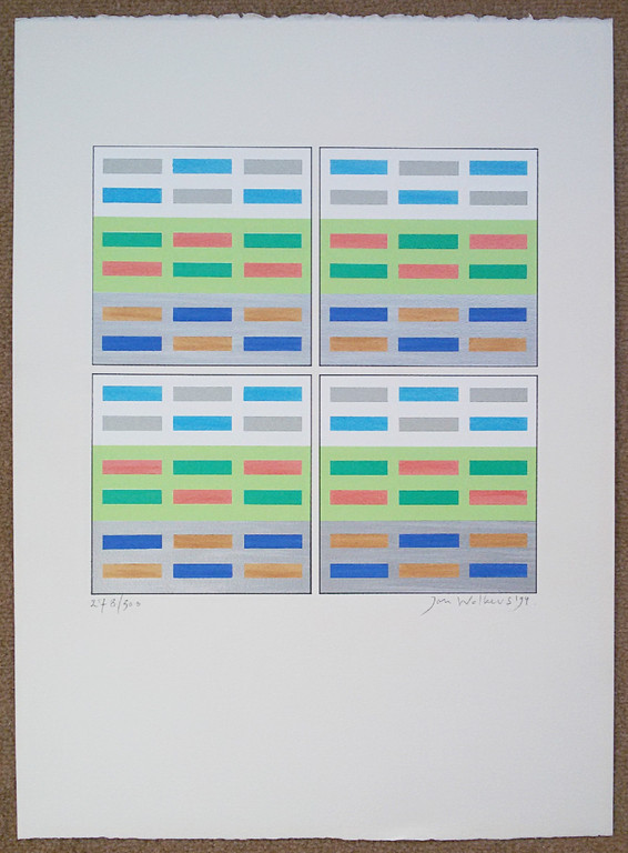 Jan Wolkers - Geometrische compositie, zeefdruk kopen? Bied vanaf 195!